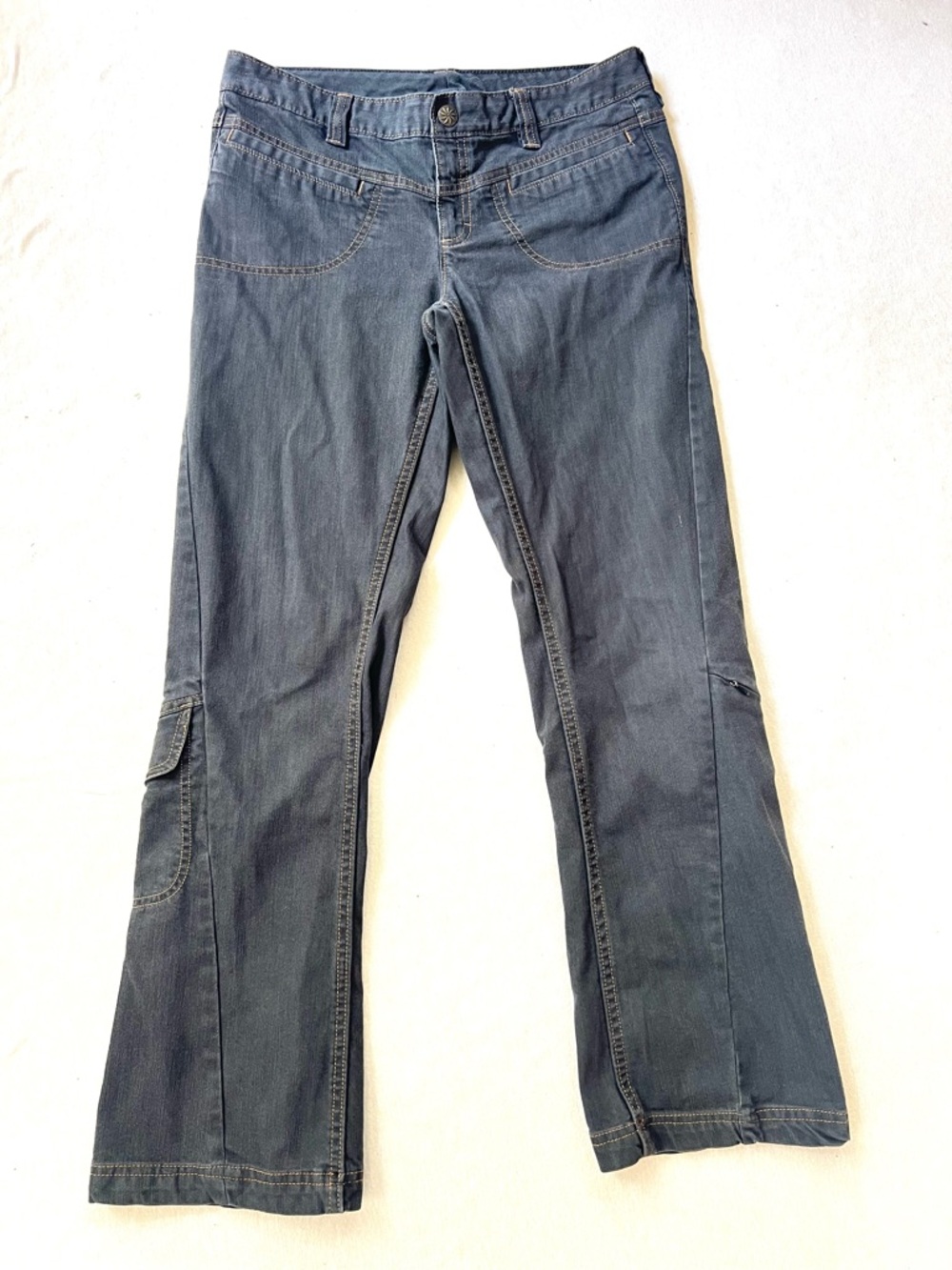 Athleta Dark Blue Flare Cargo Jeans